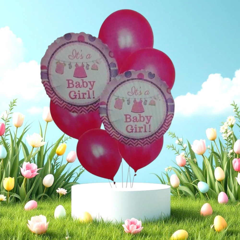 Baby Girl Balloon Bunch - Image 3