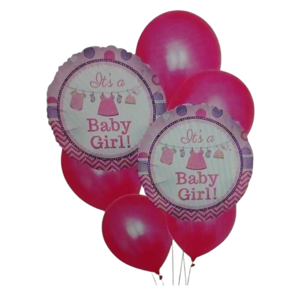 Baby Girl Balloon Bunch