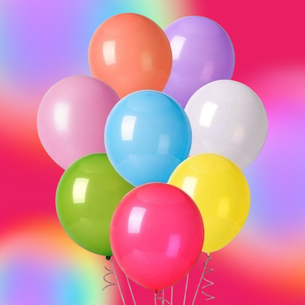 Colorful Chrome/Latex/Confetti Balloon Bunch - Image 2