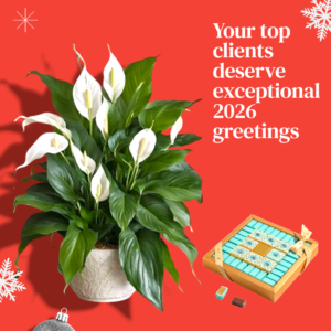 Greetings 2026 - Peace Lily with Bousheyeh’s Signature Chocolate Box 850gm