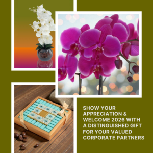 Greetings 2026 - Phalaenopsis Orchid with Bousheyeh’s Signature Chocolate Box 850gm